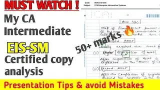 My CA Intermediate EIS-SM paper Analysis - Paper Presentation Tips Avoid Small Mistakes May23 🔥