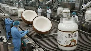 Inside a High-Tech Organic Coconut Oil Factory: From Raw Coconuts to Factory-Made Oil (Full Process)