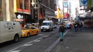 FDNY ENGINE 65 RESPONDING ON W. 43RD STREET IN THE TIMES SQUARE AREA OF MANHATTAN IN NEW YORK CITY.