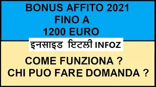 Bonus 50 % Bonus Affitto Bonus 1200 &euro; Come Funziona ? | Come fare Domanda Bonus affitto 2021 Punjabi