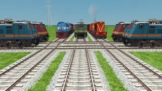 7 INDIAN TRAIN CROSSING 🚂 AT COUPLING JOINT RAILROAD TRACKS | train simulator railfanning games |