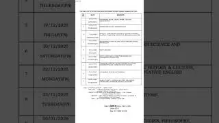 plus two  Christmas exam time table 2025 #x mas second terminal examination time table