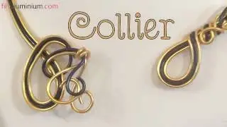 ► [ TUTO ] Création d'un Collier Boucle en fil aluminium noir et or