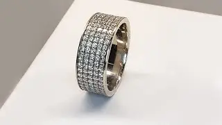 Men&rsquo;s Five-row Diamond Accents Wedding Band