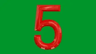 Number 5 Green screen red color 3D number five green screen Footage #greenscreen