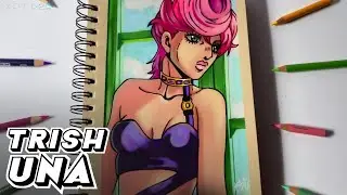 Dibujo de TRISH UNA con colores PRISMACOLOR || Jojo&rsquo;s Bizarre Adventure 