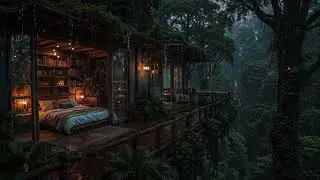 Rain Falling Slowly at a Quiet Cabin in the Woods 🌲🌧️ | Relax & Unwind
