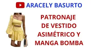 PATRONAJE DE VESTIDO ASIMÉTRICO Y MANGA B0MBA