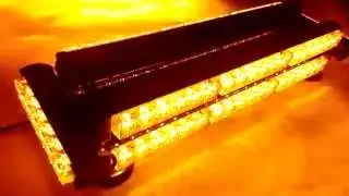 DOUBLE FLOOR FOUR SIDE 252W LED WORK LIGHT BAR BEACON WARNING STROBE LIGHT AMBER