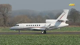 Falcon 50EX at Wellesbourne Airfield, Warwickshire (Short field landing/take-off)