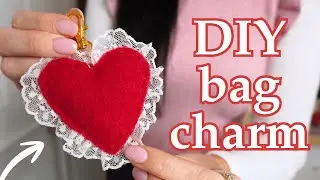 How to Make a Lace Heart Bag Charm | Valentine&rsquo;s Day DIY - beginner friendly & without a machine!
