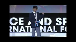 Trishan Das of St. Lawrence, Kolkata speaks at 10th Forum of Peace and Sport 2017 at Monaco #slhs