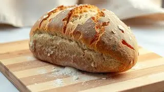 No kneading.No touching the dough.Only 4 Ingredients.The easiest bread recipe I've ever seen.