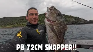 HUGE PB SNAPPER!! spearfishing & diving Northland NZ Hen & Chicken Islands