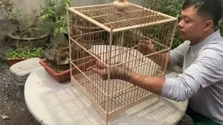 The amazing method of finishing a bamboo bird cage completely by hand