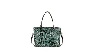 Patricia Nash Navelli Tooled Leather Tote  Turquoise