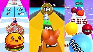 Ball Run 2048 Infinity ♾️ vs Jelly Tube Run 2048 vs Food Run | Crazy Progression Gameplay