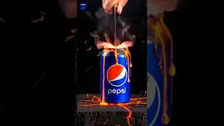 Cutting a Red Hot Pepsi Lava Can in Half ( ASMR )