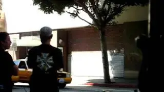 Chris Brown on the set of Bone deep