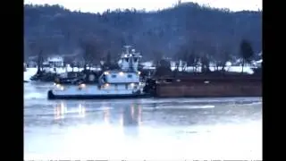Towboats on the frozen Kanawha River