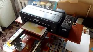 Эпсон L132  Epson L132 переделанный под прямую печать по твёрдым материалам.
