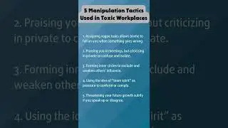 5 Manipulation Tactics Used in Toxic Workplaces