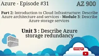 Describe Azure storage redundancy - AZ-900 - EP 31 (Tamil)