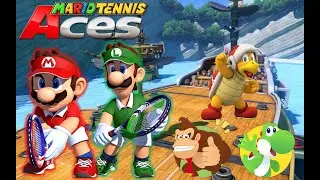 Mario Tennis Aces - Mario & Luigi vs Donkey Kong & Yoshi - Savage Sea