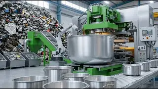 Incredible Process Of Recycling Aluminum Scrap Into New Largest Aluminum Cooking Pots(Full Process)