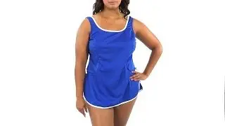 Tuffy Plus Size Solid Tie Side Sheath | SwimOutlet.com