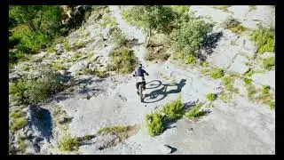 Longest One Shot DJI Active Track Drone Mountain Bike Descent on Slip Rocks Trail RAW Tremp | Spain