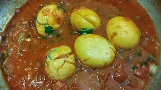 Eggs fry tomato curry recepie😋ఉల్లిగడ కోడిగుడ్డు ఫ్రై టమాటో  కర్రీ 👌మస్తు ఉంటది లే 🤷tasty eggs curry