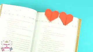 ORIGAMI - Duplo coração marcador de livro  Double heart bookmark Marcador de doble corazón