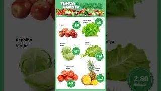 Menu para Totem Digital Hortifruti Ter&ccedil;a e Quarta verde