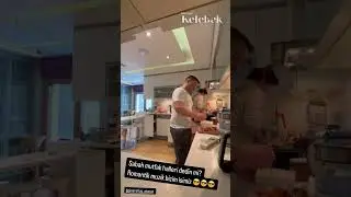 Pınar Altuğ Atacan ve Yağmur Atacan &ccedil;iftinin yemek hazırladığı anlar
