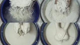 Pouring Fresh Dusty Pure🤍White Cement🤍 in 💦 & Creamy🤤Paste Mixing/Playing ASMR #749