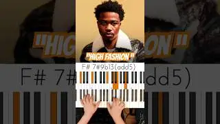 Roddy Ricch &ldquo;High Fashion&rdquo; Chords 🎹👌 98 bpm B minor #HighFashionChords #RoddyRicch