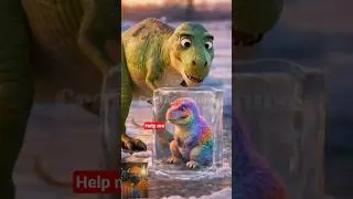 Frozen Colorful Little Dino Freed From Ice  | Satisfying ASMR