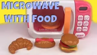 Microwave Oven Just Like Home with Pretend Food and Burger | Toys Galaxy Reviews