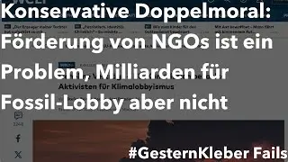 Konservative Doppelmoral: F&ouml;rderung von NGOs ist ein Problem, Milliarden f&uuml;r Fossil-Lobby aber nicht