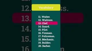 20 Common Jobs in English | Basic Professions Vocabulary for Beginners #EnglishJobs