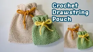 Crochet drawstring pouch tutorial