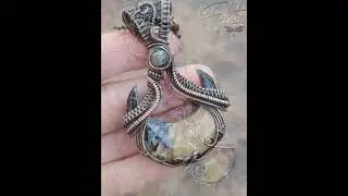 Crescent Moon Palm Root Fossil Fifth Energy Copper Jewelry