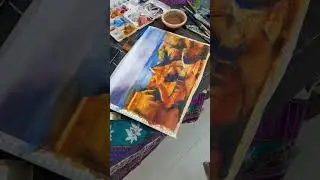 Watercolour painting/mountain valley scene #1000subscriber #mintukumarmahatoart