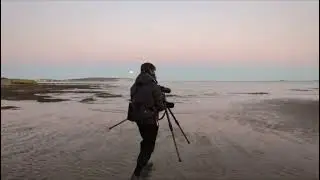 The first photo of 2026. Supermoon and sunset at Sandown Isle of Wight