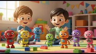 Siete peque&ntilde;os robots de juguete bip bip, bip bip | Canciones Infantiles y Rimas para Ni&ntilde;os