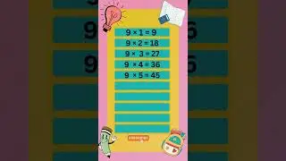 Table Of 9 | Multiplication Tables | Math Tables @sanamathsguaider #tables #maths #tableof9 #shorts