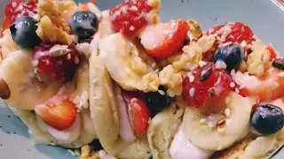 🥞 PANCAKES  WITH FRUIT 🥞ПАНКЕЙКИ СО СВЕЖИМИ ФРУКТАМИ И ЗГУЩЕНКОЙ!!!ЛУЧШИЙ ЗАВТРАК😘