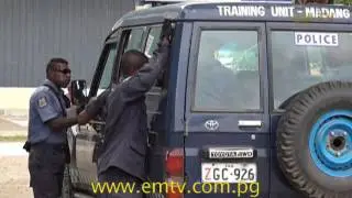 Armed suspects held up Madang Butchery shop security guards and staff