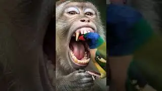Bird Saves Monkey by Eating Larva From Its Mouth! | Nature's DentistMoment#wildlifeshorts